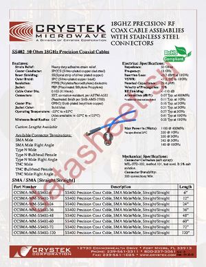 CCSMA-MM-SS402-60 datasheet  